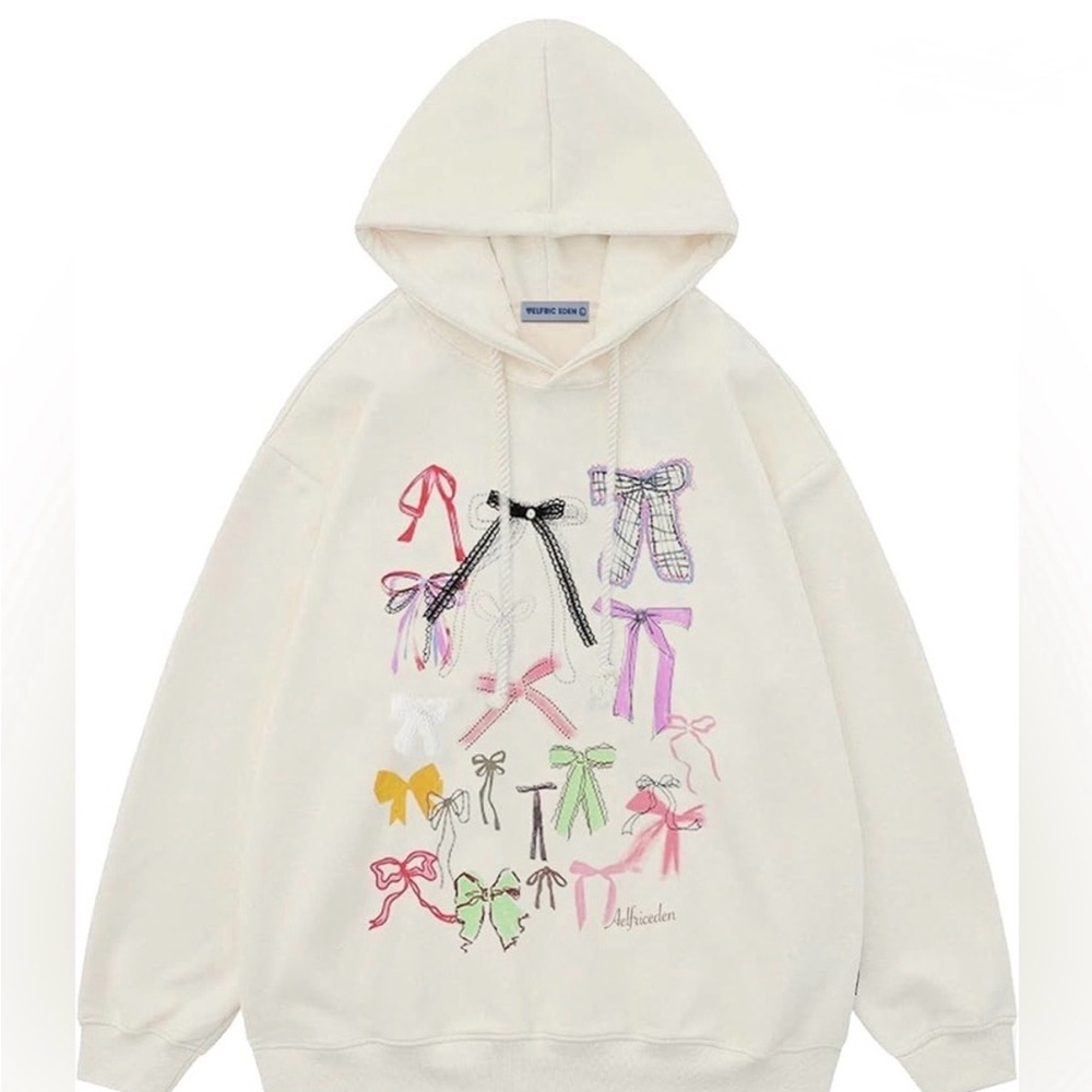 Cream Aelfric Eden hoodie, Bow Oversized Hoodie Adult medium, NEW